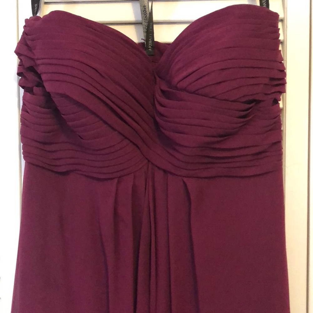 David’s Bridal/Bill Levkoff 82955 wine color gown